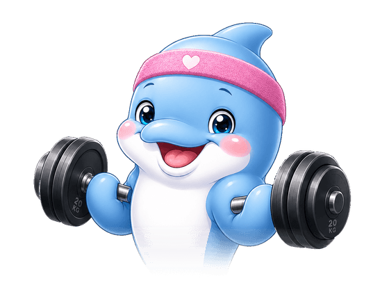 Flufy training with dumbbells